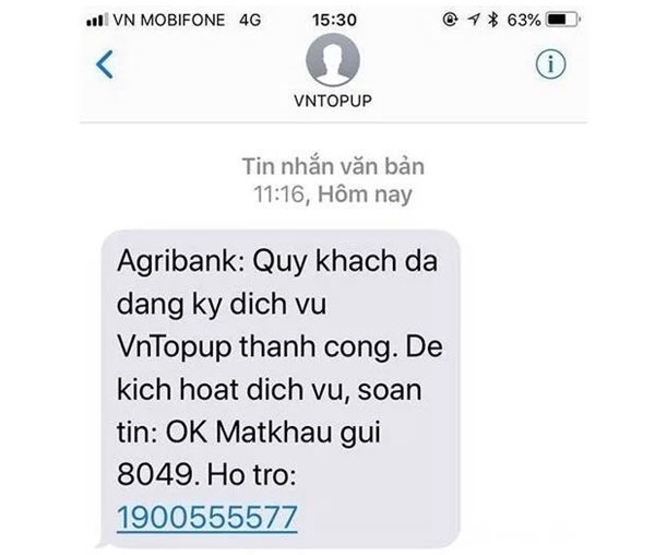 Cách đăng ký VnTopup Agribank