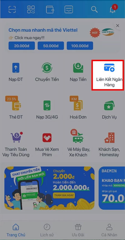 Hướng dẫn cách liên kết ví Zalopay với ngân hàng