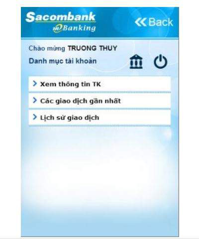Tra cứu giao dịch gần nhất trên Internet Banking của ngân hàng Sacombank