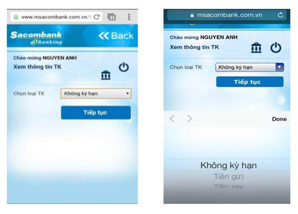 Tra cứu tài khoản tiền gửi không kỳ hạn