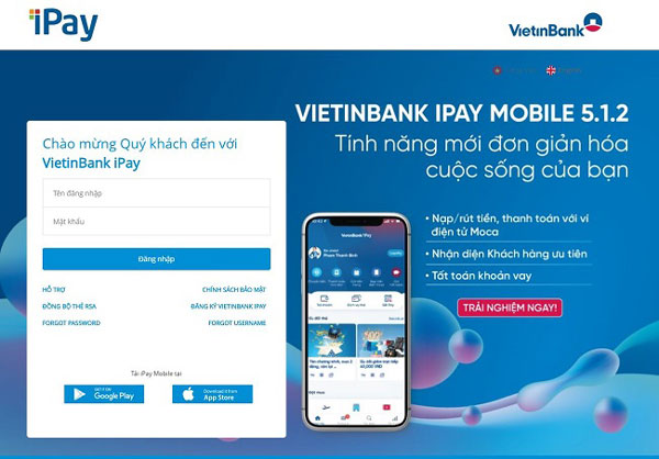 Cách mở khóa tài khoản Vietinbank Ipay bị khóa