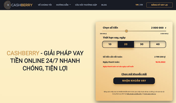 CashBerry - App vay tiền nhanh 24 7