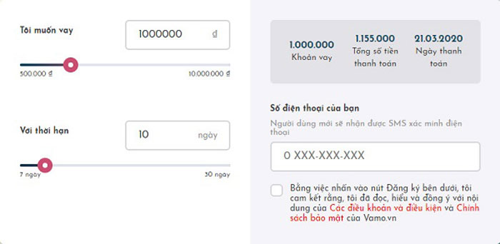 Vamo - Vay tiền bằng CMND với lãi suất 0%