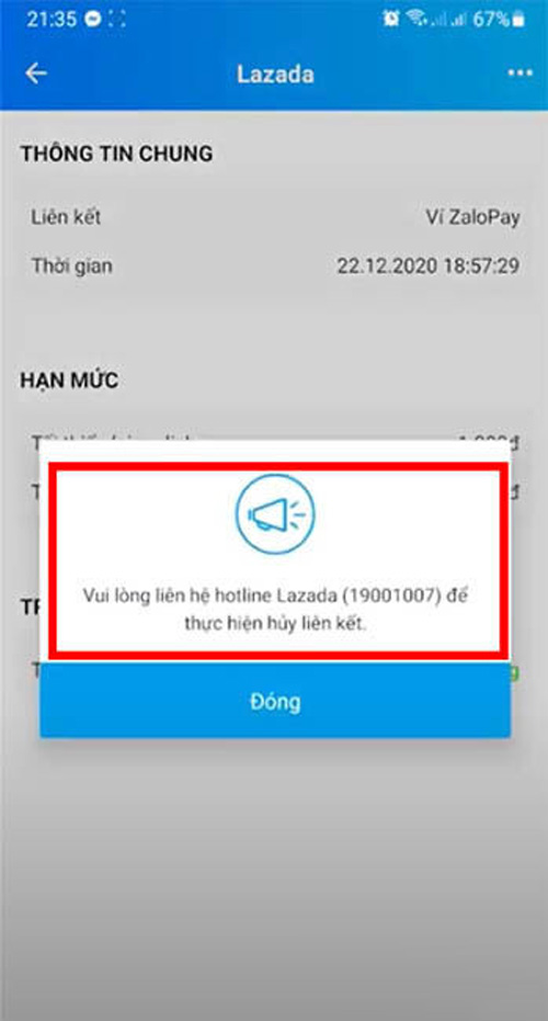 Cách 1: Hủy liên kết trên ứng dụng ZaloPay