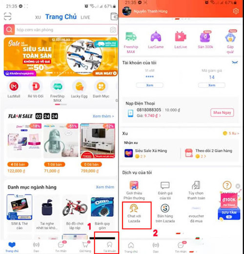 Cách 2: Hủy liên kết trên ứng dụng Lazada