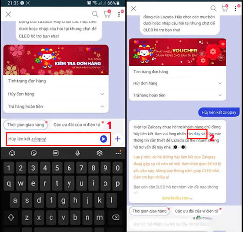 Cách 2: Hủy liên kết trên ứng dụng Lazada