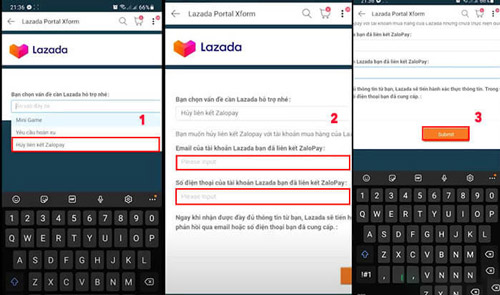 Cách 2: Hủy liên kết trên ứng dụng Lazada