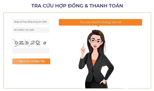Tra cứu hợp đồng SHB Finance qua Website