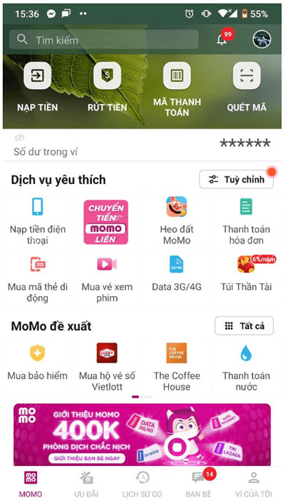 Chuyển tiền ví điện tử Momo đến tài khoản ngân hàng