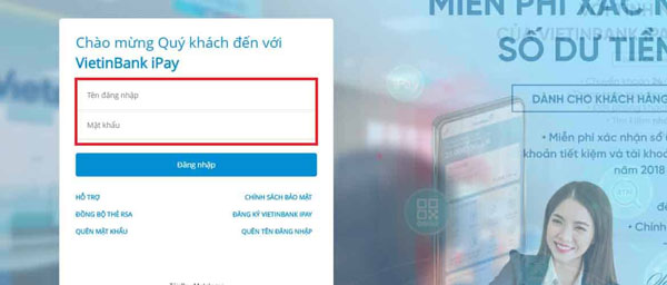 Đi thẻ từ sang thẻ chip vietinbank qua Internet Banking