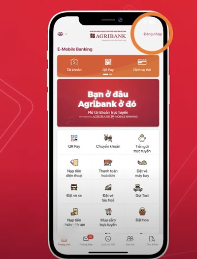 Kích hoạt qua app E-Mobile Banking