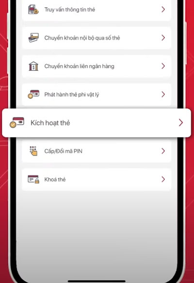 Kích hoạt qua app E-Mobile Banking