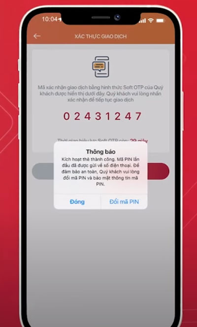 Kích hoạt qua app E-Mobile Banking